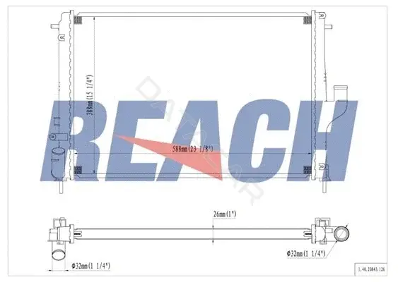 Радиатор охлаждения REACH 1.40.20843.126