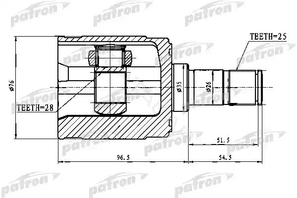 Шрус PATRON PCV1023