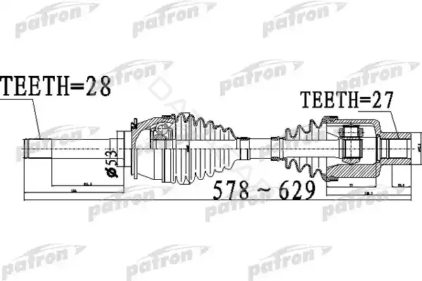 Приводной вал / Полуось PATRON PDS0533