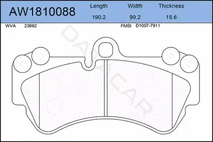 Тормозные колодки AYWIPARTS AW1810088