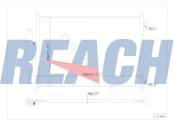 Радиатор кондиционера REACH 1.31.3680.PD