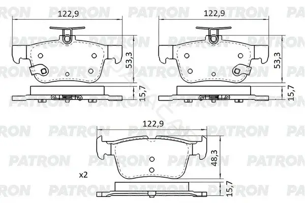 Тормозные колодки PATRON PBP376