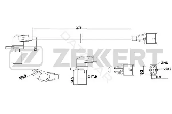 Датчик давления воздуха ZEKKERT SE-4024