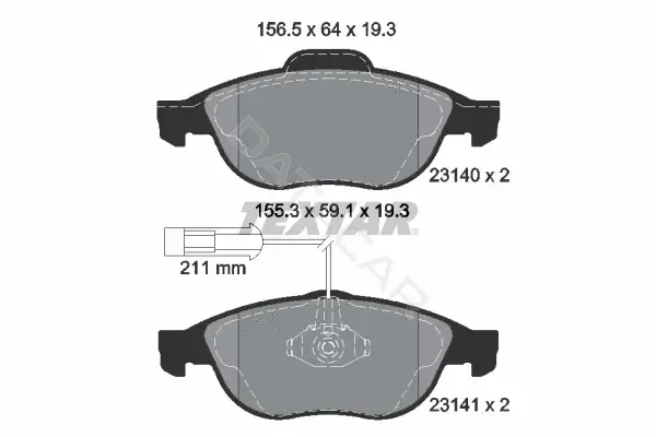 Тормозные колодки TEXTAR 2314002