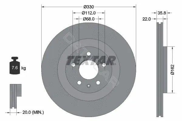 Тормозные диски TEXTAR 92238305