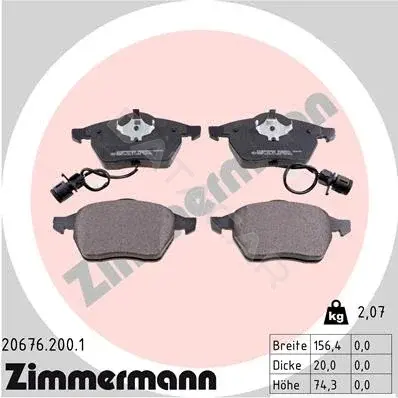 Тормозные колодки ZIMMERMANN 20676.200.1