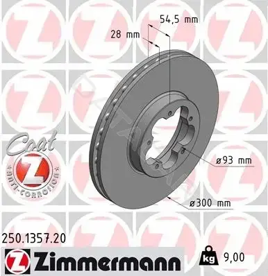 Тормозные диски ZIMMERMANN 250.1357.20
