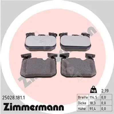 Тормозные колодки ZIMMERMANN 25028.181.1