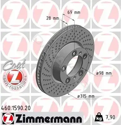 Тормозные диски ZIMMERMANN 460.1590.20