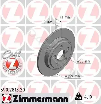 Тормозные диски ZIMMERMANN 590.2813.20