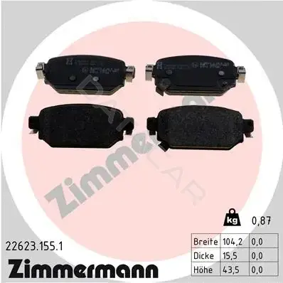 Тормозные колодки ZIMMERMANN 22623.155.1