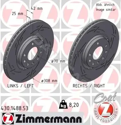 Тормозные диски ZIMMERMANN 430.1488.53