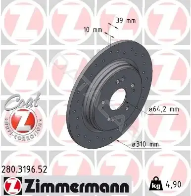 Тормозные диски ZIMMERMANN 280.3196.52