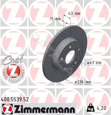 Тормозные диски ZIMMERMANN 400.5539.52