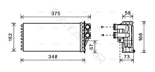 Радиатор печки AVA PEA6359