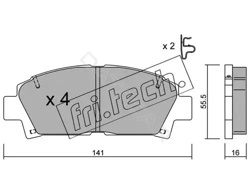 Тормозные колодки Fri.tech. 169.0