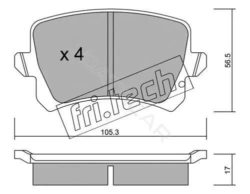Тормозные колодки Fri.tech. 822.0