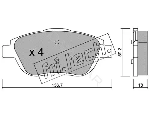 Тормозные колодки Fri.tech. 869.0