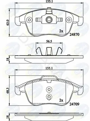 Тормозные колодки COMLINE CBP02162