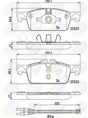 Тормозные колодки COMLINE CBP22195