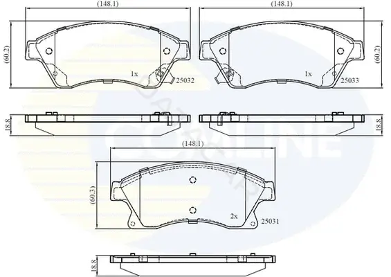 Тормозные колодки COMLINE CBP32038