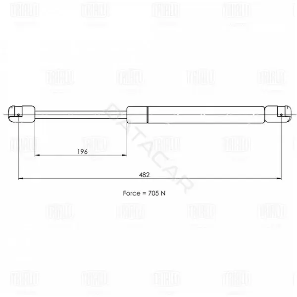 Амортизатор крышки багажника, капота, заднего стекла TRIALLI GS0916