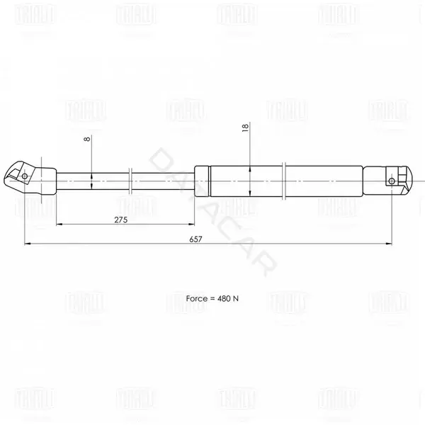 Амортизатор крышки багажника, капота, заднего стекла TRIALLI GS1016