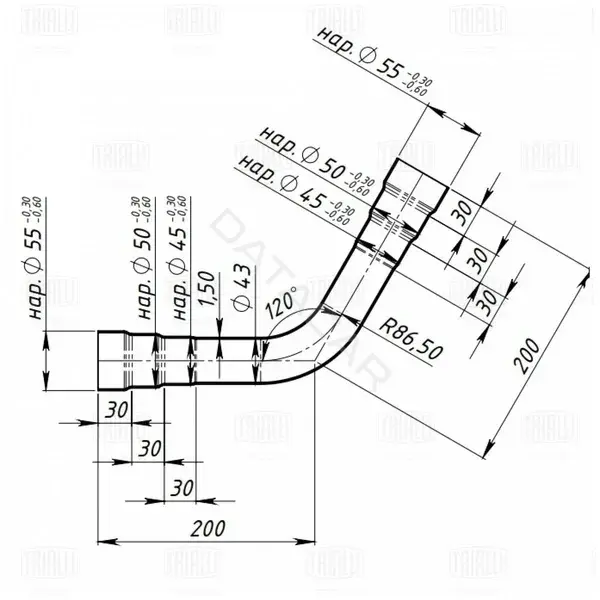 Глушитель выхлопных газов TRIALLI EMC0360