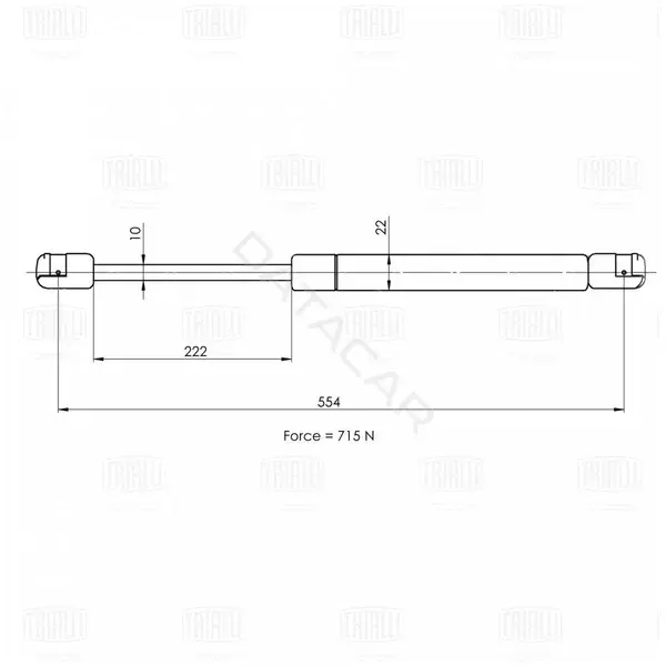 Амортизатор крышки багажника, капота, заднего стекла TRIALLI GS1023