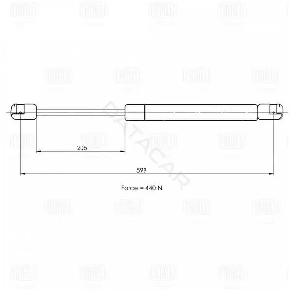 Амортизатор крышки багажника, капота, заднего стекла TRIALLI GS1004