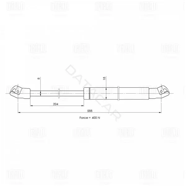 Амортизатор крышки багажника, капота, заднего стекла TRIALLI GS2106