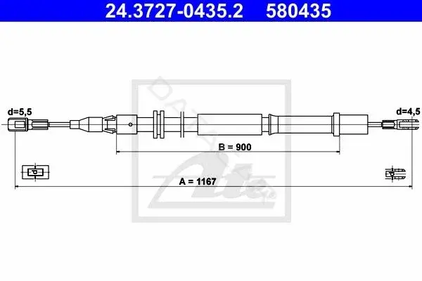 Трос ручника ATE 24.3727-0435.2
