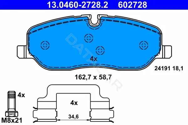 Тормозные колодки ATE 13.0460-2728.2