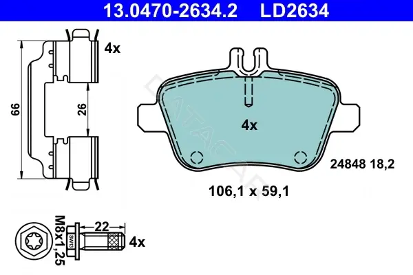 Тормозные колодки ATE 13.0470-2634.2