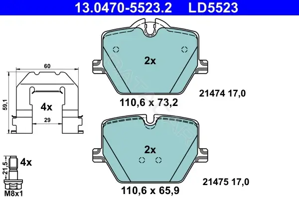 Тормозные колодки ATE 13.0470-5523.2