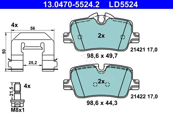 Тормозные колодки ATE 13.0470-5524.2