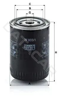Масляный фильтр MANN W933/1