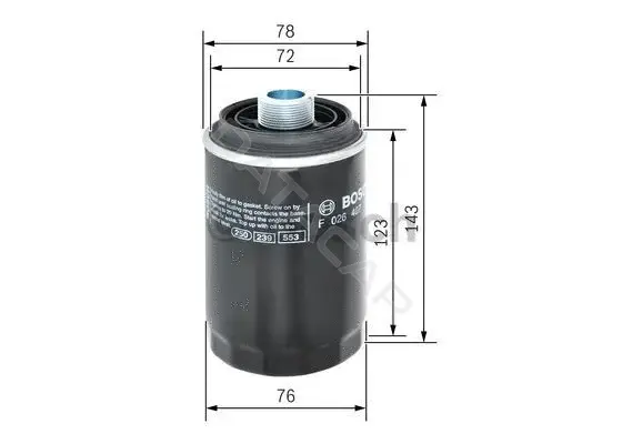 Масляный фильтр BOSCH F026407179