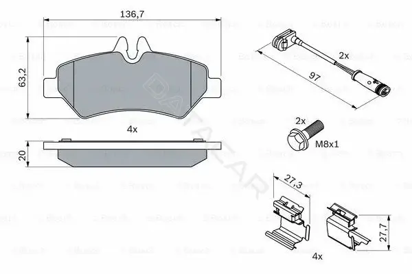 Тормозные колодки BOSCH 0986494601