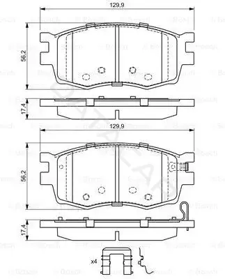 Тормозные колодки BOSCH 0986494617