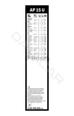 Щетки стеклоочистителя BOSCH 3397006828