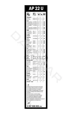 Щетки стеклоочистителя BOSCH 3397006835