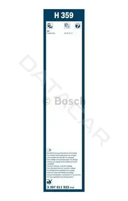 Щетки стеклоочистителя BOSCH 3397011923
