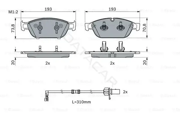 Тормозные колодки BOSCH 0986494986
