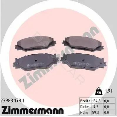 Тормозные колодки ZIMMERMANN 23983.178.1
