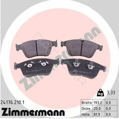 Тормозные колодки ZIMMERMANN 24176.210.1