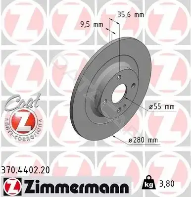 Тормозные диски ZIMMERMANN 370.4402.20