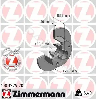 Тормозные диски ZIMMERMANN 100.1229.20