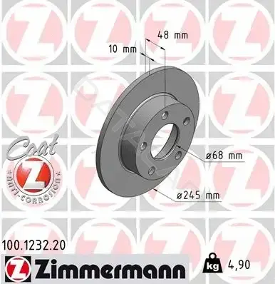 Тормозные диски ZIMMERMANN 100.1232.20