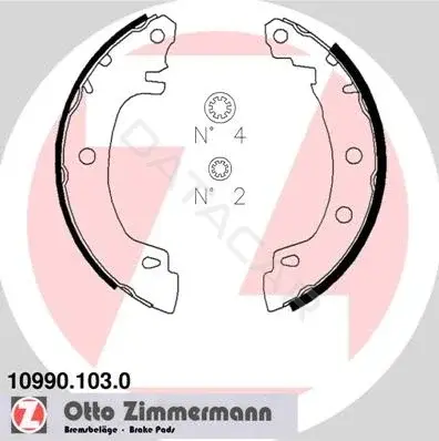 Барабанные колодки ZIMMERMANN 10990.103.0